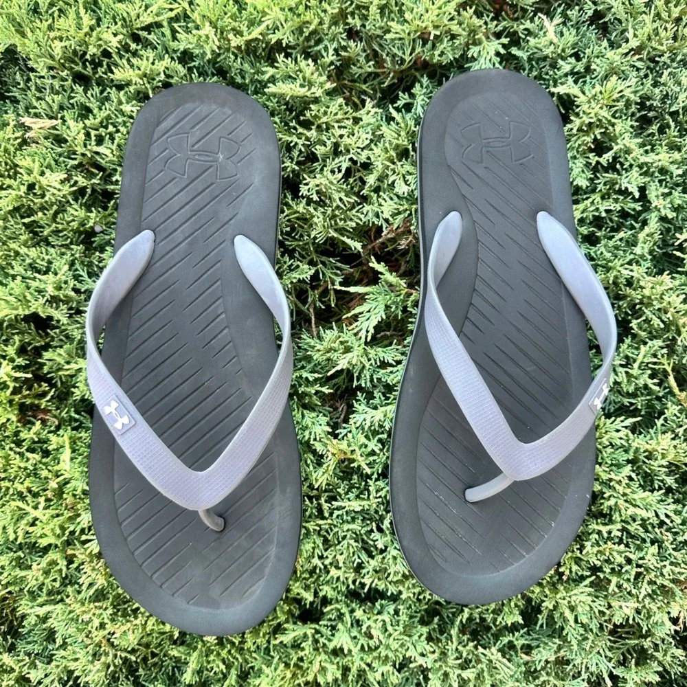 Under Armour Men's Atlantic Dune Flip Flop Thong Sandals Size 10-11 Black Gray